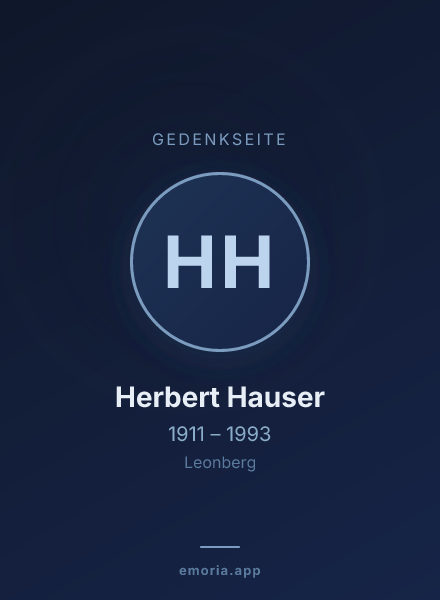 Gedenkportrait von Herbert Hauser