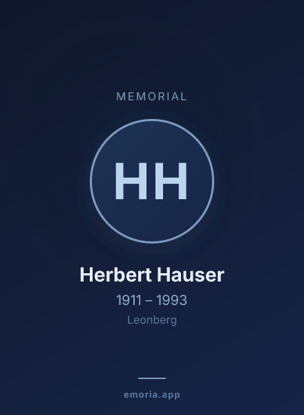 Memorial portrait of Herbert Hauser