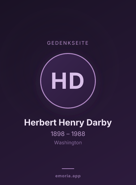 Gedenkportrait von Herbert Henry Darby