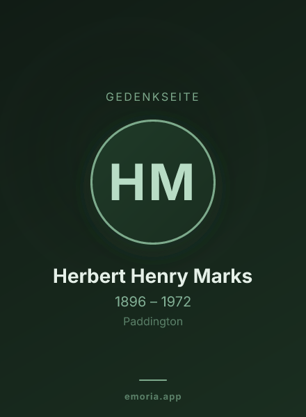 Gedenkportrait von Herbert Henry Marks