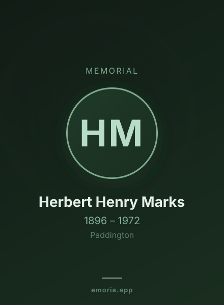 Memorial portrait of Herbert Henry Marks