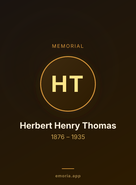Memorial portrait of Herbert Henry Thomas