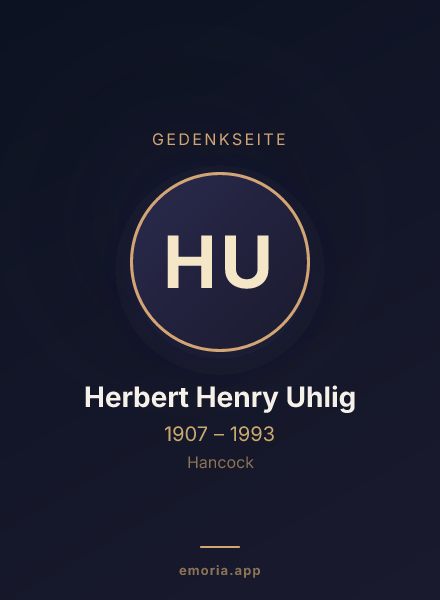 Gedenkportrait von Herbert Henry Uhlig