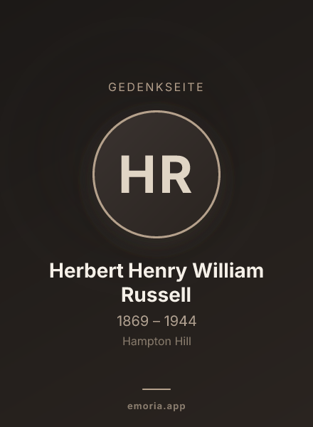 Gedenkportrait von Herbert Henry William Russell