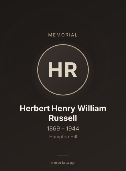 Memorial portrait of Herbert Henry William Russell