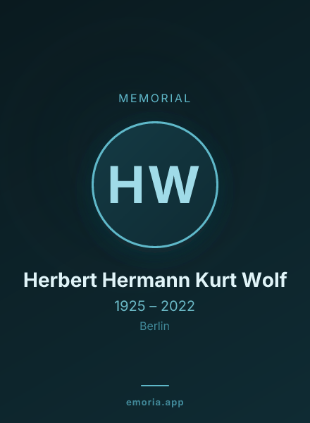 Memorial portrait of Herbert Hermann Kurt Wolf