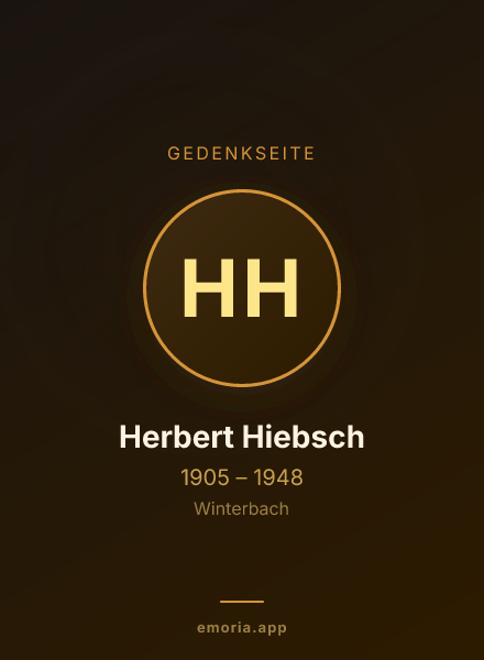 Gedenkportrait von Herbert Hiebsch