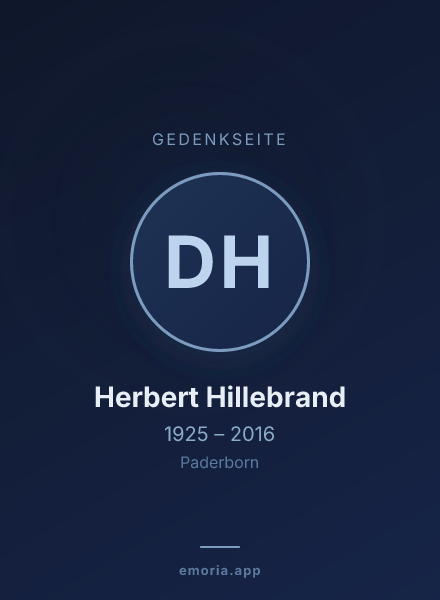 Gedenkportrait von Dr. med. Herbert Hillebrand