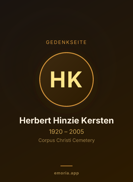 Gedenkportrait von Herbert Hinzie Kersten