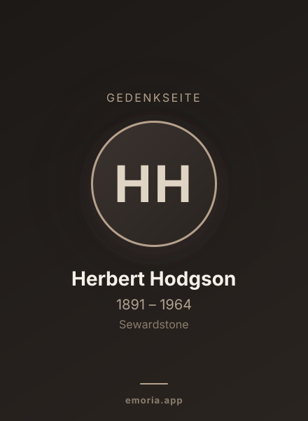Gedenkportrait von Herbert Hodgson
