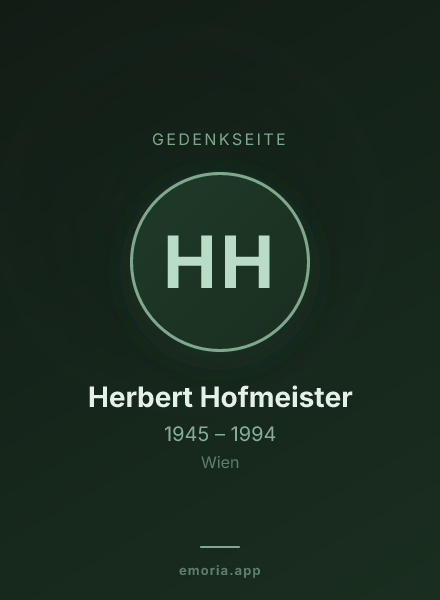 Gedenkportrait von Herbert Hofmeister