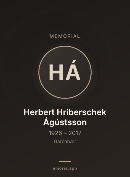 Memorial portrait of Herbert Hriberschek Ágústsson