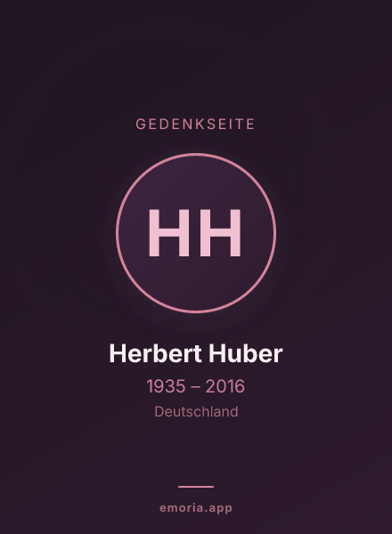 Gedenkportrait von Herbert Huber