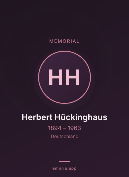 Memorial portrait of Herbert Hückinghaus