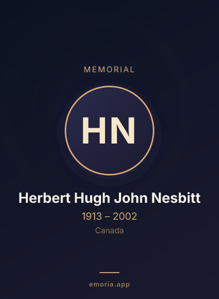 Memorial portrait of Herbert Hugh John Nesbitt