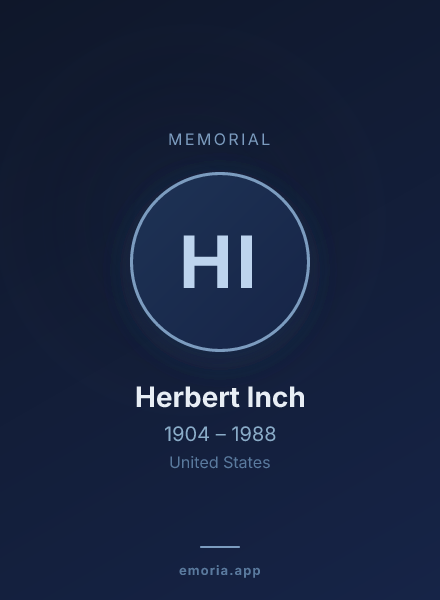 Memorial portrait of Herbert Inch