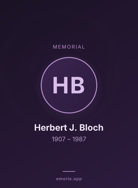 Memorial portrait of Herbert J. Bloch