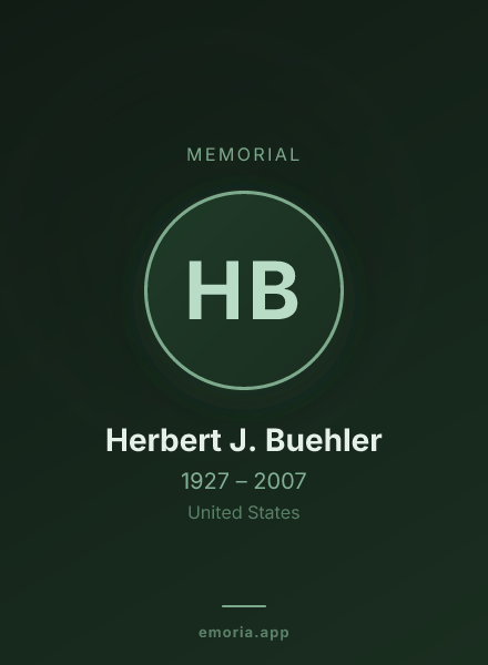 Memorial portrait of Herbert J. Buehler