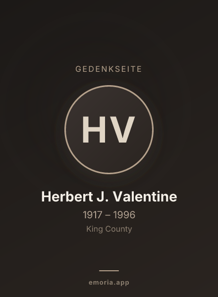 Gedenkportrait von Herbert J. Valentine