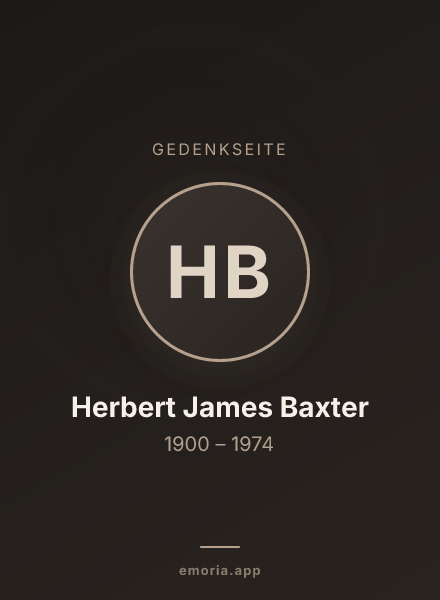 Gedenkportrait von Herbert James Baxter
