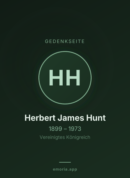 Gedenkportrait von Herbert James Hunt
