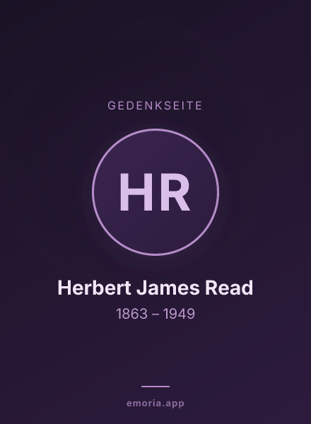 Gedenkportrait von Herbert James Read