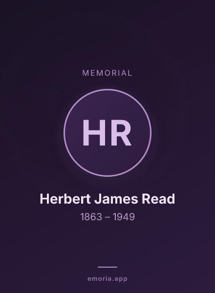 Memorial portrait of Herbert James Read