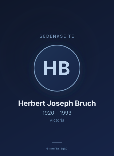 Gedenkportrait von Herbert Joseph Bruch
