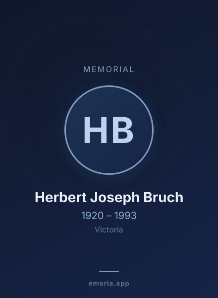 Memorial portrait of Herbert Joseph Bruch