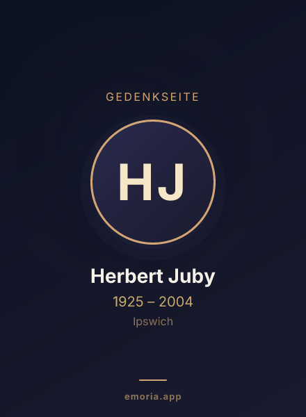 Gedenkportrait von Herbert Juby