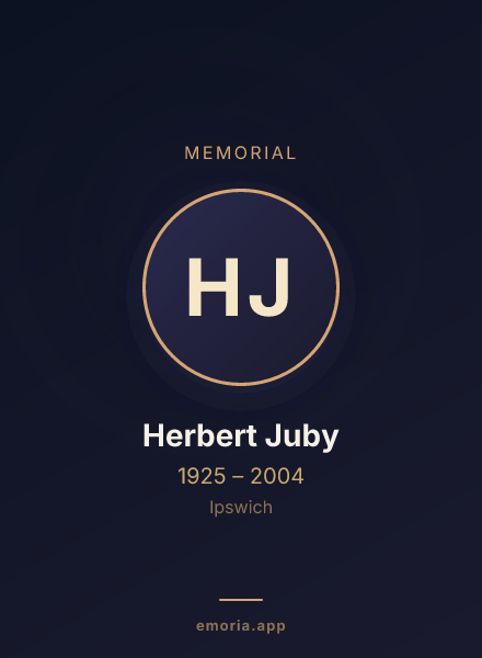 Memorial portrait of Herbert Juby