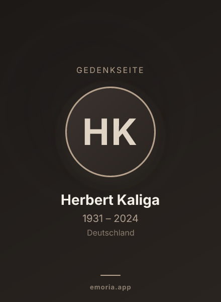 Gedenkportrait von Herbert Kaliga