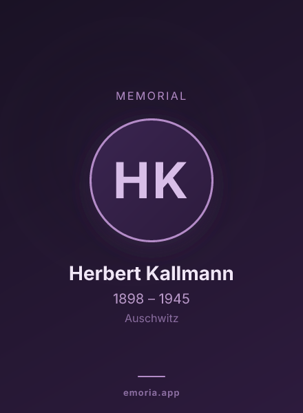Memorial portrait of Herbert Kallmann