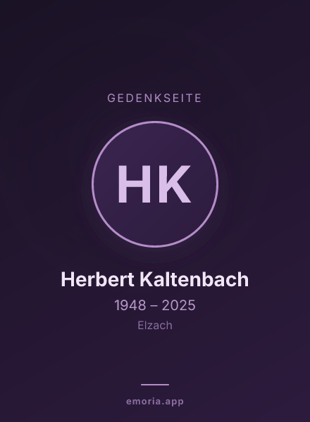 Gedenkportrait von Herbert Kaltenbach