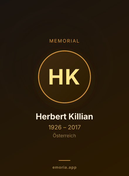 Memorial portrait of Herbert Killian