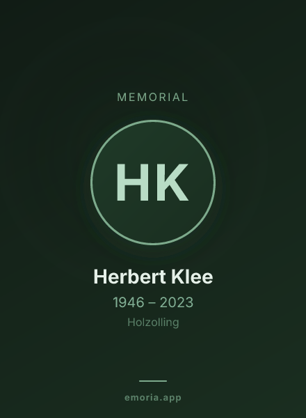 Memorial portrait of Herbert Klee