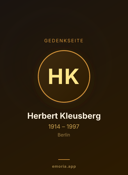 Gedenkportrait von Herbert Kleusberg