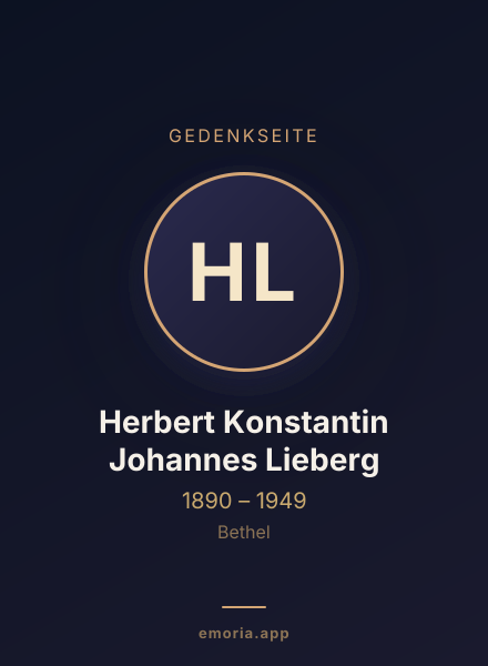 Gedenkportrait von Herbert Konstantin Johannes Lieberg