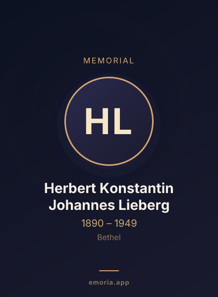 Memorial portrait of Herbert Konstantin Johannes Lieberg