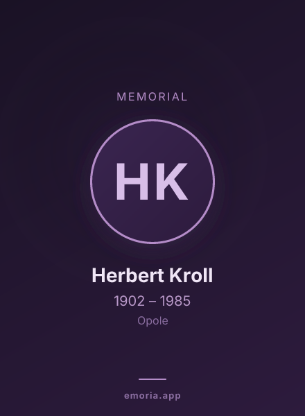Memorial portrait of Herbert Kroll