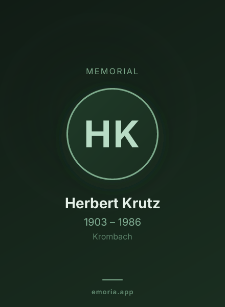 Memorial portrait of Herbert Krutz