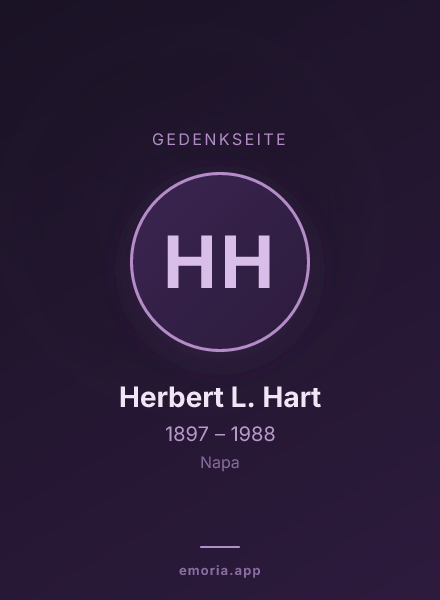 Gedenkportrait von Herbert L. Hart
