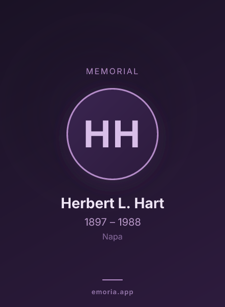 Memorial portrait of Herbert L. Hart