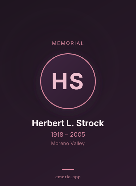 Memorial portrait of Herbert L. Strock