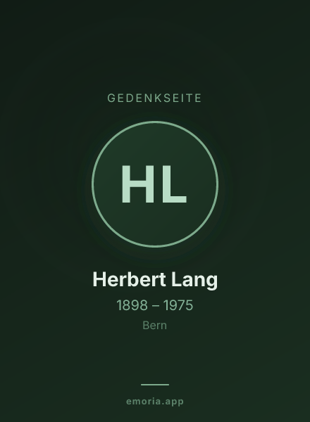 Gedenkportrait von Herbert Lang