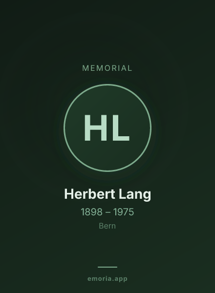 Memorial portrait of Herbert Lang