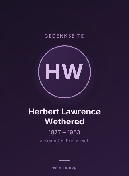 Gedenkportrait von Herbert Lawrence Wethered