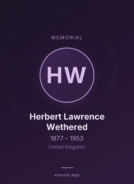 Memorial portrait of Herbert Lawrence Wethered