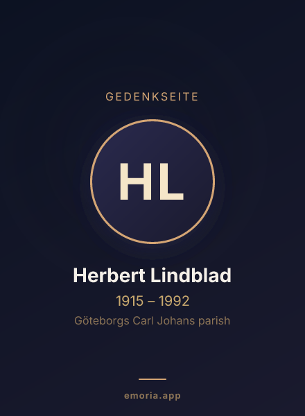 Gedenkportrait von Herbert Lindblad