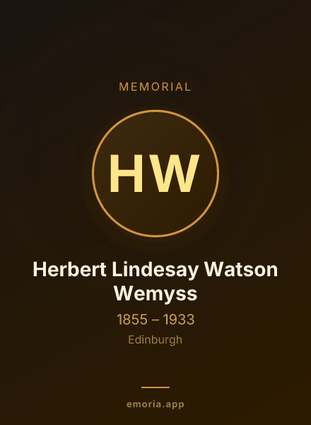 Memorial portrait of Herbert Lindesay Watson Wemyss
